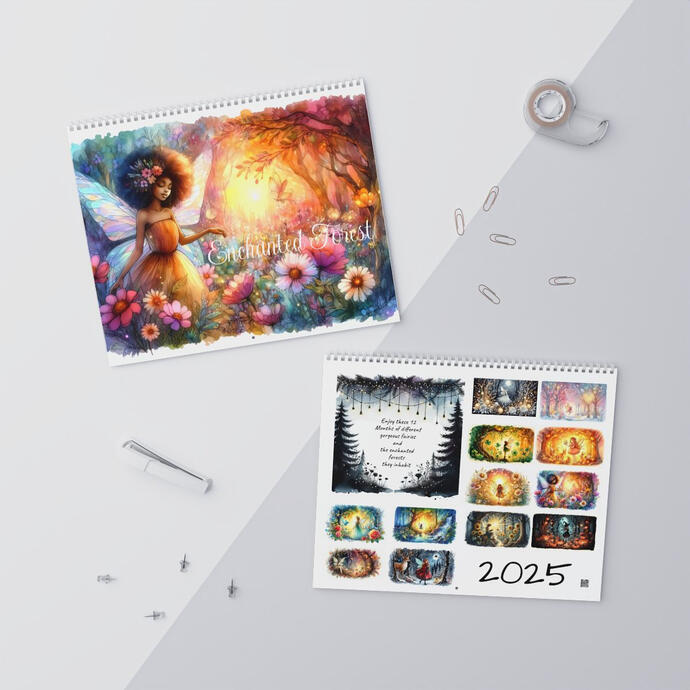 Enchanted Forest Fairy 12 Month 2025 Calendar